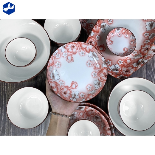 Bộ Đồ Ăn Bằng Sứ 24sp Mã 4D03