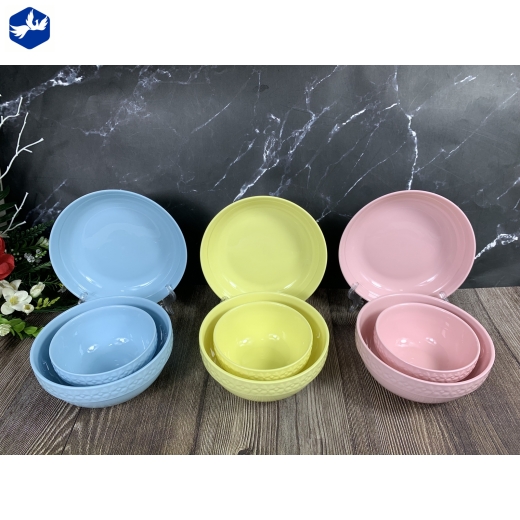Bộ Bát Tô Ngấn Có Viền Họa Tiết Cao Cấp