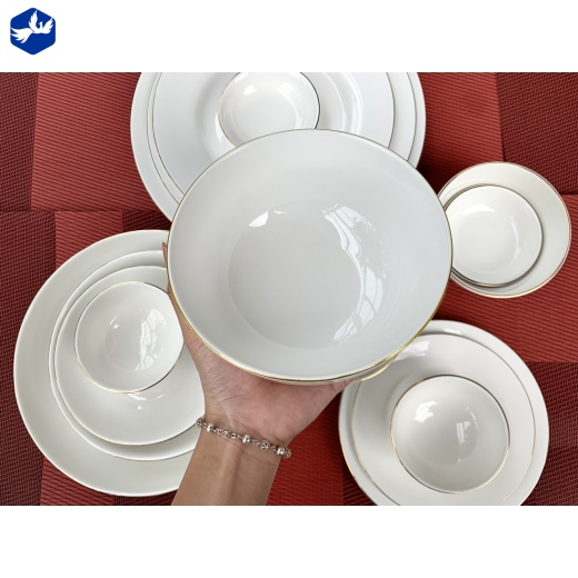 Tô 7 Trắng Chỉ Vàng Sứ Minh Châu