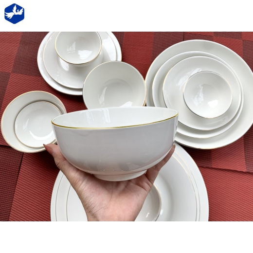 Tô 7 Trắng Chỉ Vàng Sứ Minh Châu