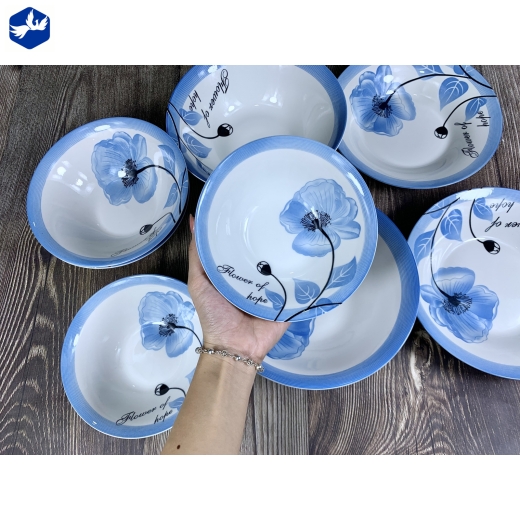 Tô 6 Loe Cao Cấp Họa Tiết Xanh Lam Mã IC01