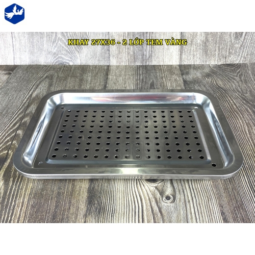 Khay 27x36 - 2 lớp tem vàng