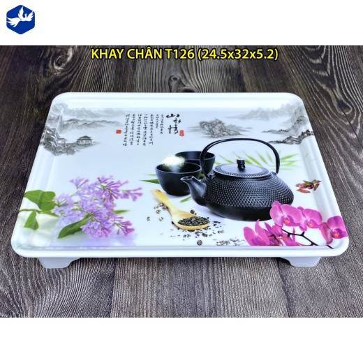 KHAY CHÂN T126 - SP CHẤT LIỆU MEKA BỀN ĐẸP, HOA VĂN BẮT MẮT