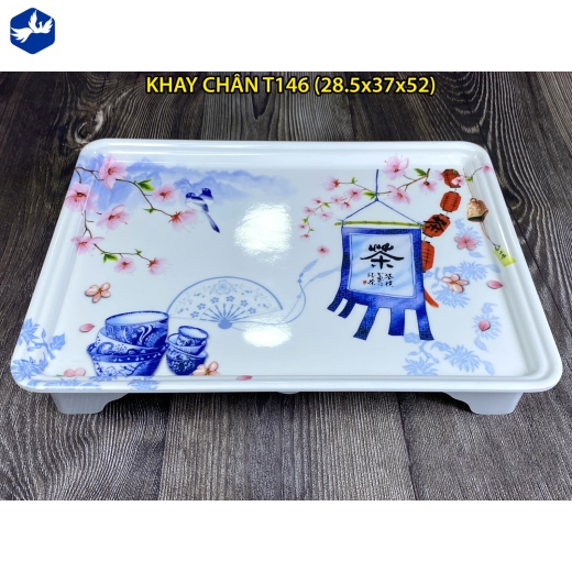 KHAY CHÂN T146 - SP CHẤT LIỆU MEKA BỀN ĐẸP, HOA VĂN BẮT MẮT