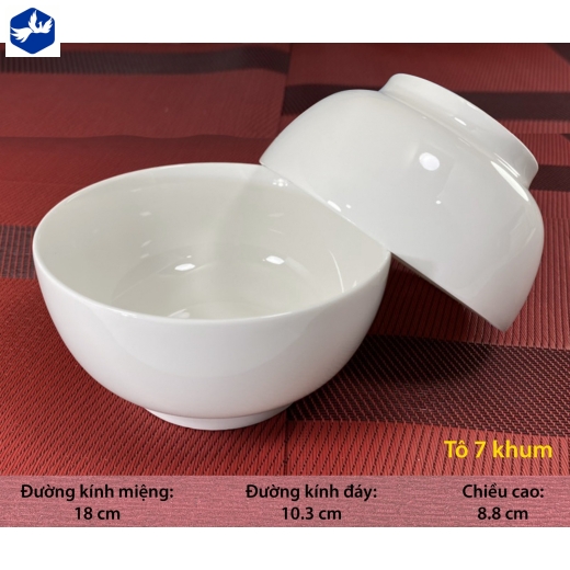 Tô 7 Khum Trắng Sứ Cao Cấp