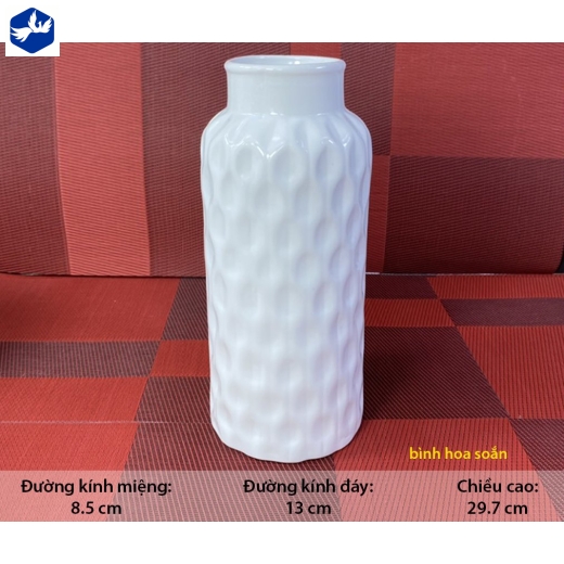 Bình Hoa Bằng Sứ Soắn độc đáo, men trắng cao cấp, sang trọng - bình hoa soắn