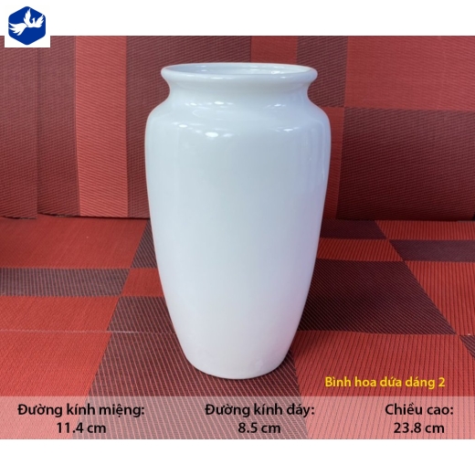 Bình Hoa kiểu dáng quả dứa đẹp, sang trọng, men trắng bóng, cao cấp - (Bình Hoa Dứa Dáng 2)