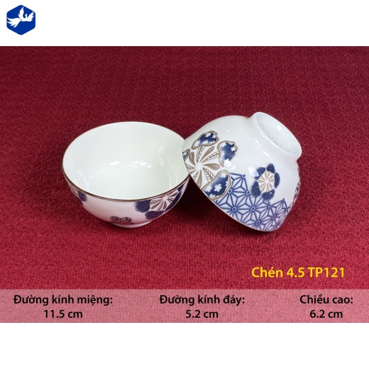 bát cơm 4.5 - họa tiết 4D bông hoa cách điệu độc lạ - TP121