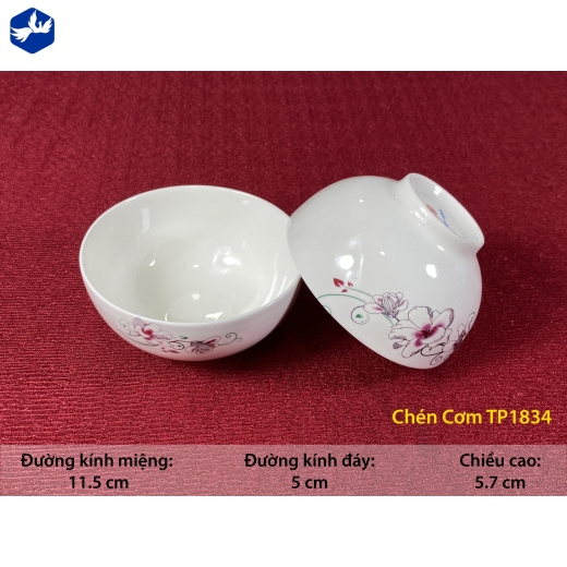 Bát cơm thiên phụng hoa ly tím hồng  đẹp - TP1834