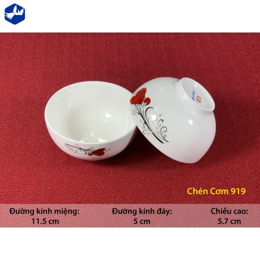 bát cơm - hoa hồng nhung đỏ đẹp - 919