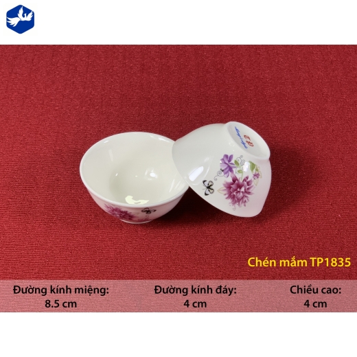 Bát chấm loe - hoa cúc tím đẹp - TP1835