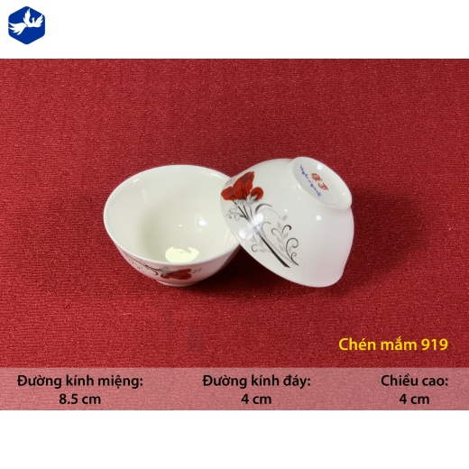 Bát chấm loe - hoa hồng nhung đỏ đẹp - 919