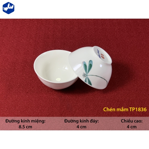 Bát chấm loe - hoa văn con chuồn chuồn đẹp - TP1836