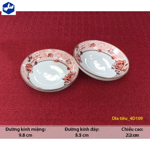 chén tương - họa tiết 4D bông hồng đỏ đẹp - 4D109