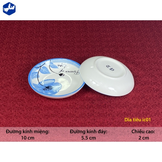 chén tương - bông hoa xanh to đẹp - IC01