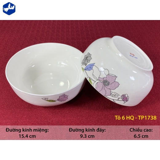 tô sứ 6 inch kiểu hàn quốc - bông hoa cách điệu độc, lạ - TP1738