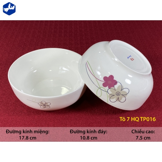 tô sứ 7 inch kiểu Hàn Quốc - hoa mai cách điệu đẹp - TP016