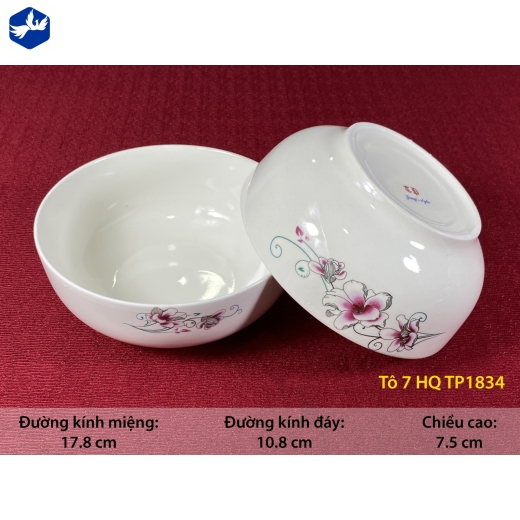 tô sứ 7 inch kiểu hàn quốc - hoa ly cách điệu đẹp - TP1834