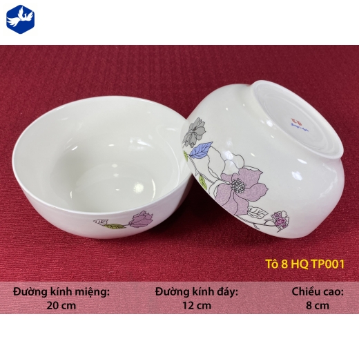tô sứ 8 inch kiểu hàn quốc - bông hoa cách điệu độc, lạ - TP1738