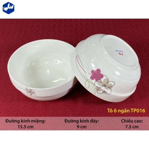 tô sứ ngấn 6 inch - hoa mai cách điệu đẹp - TP016