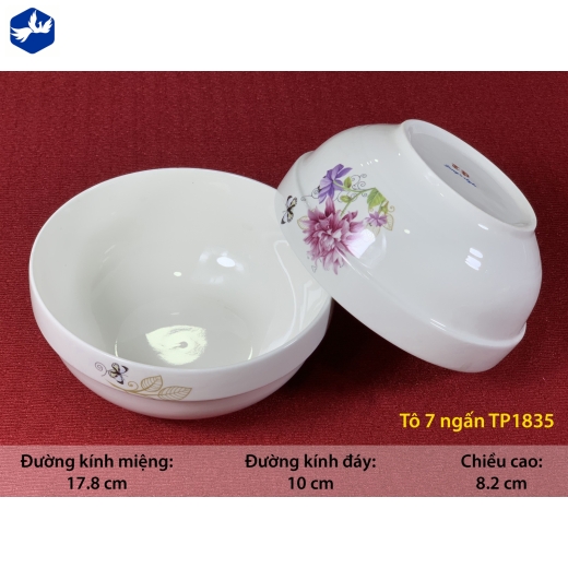 tô sứ ngấn 7 inch - hoa cúc tím đẹp - TP1835