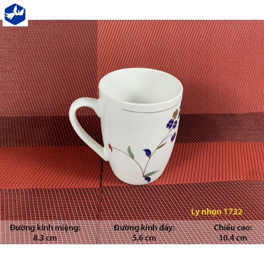 ly sứ nhọn hoa văn hoa cỏ dại cách điệu đẹp, độc đáo - 1732