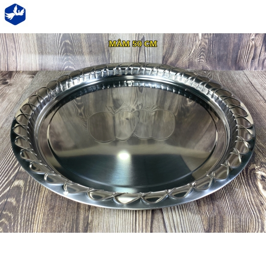 MÂM 50 CM - MÂM INOX HOA VĂN NỔI ĐẸP