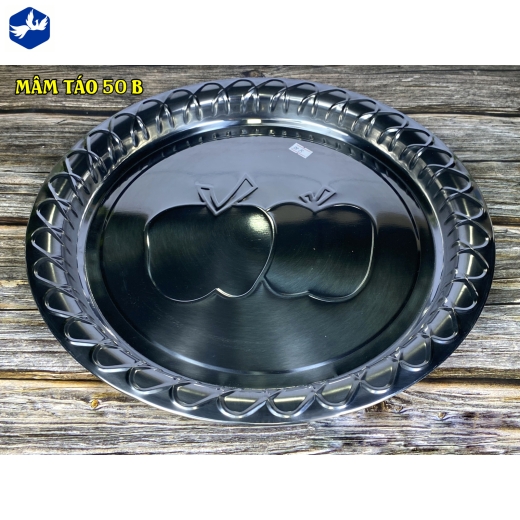 MÂM TÁO 50 B - MÂM INOX LỚN CÁI, HOA VĂN NỔI ĐẸP