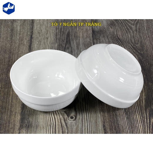 tô sứ ngấn 7 inch men trắng cao cấp, đẹp, bền bỉ - TP trắng
