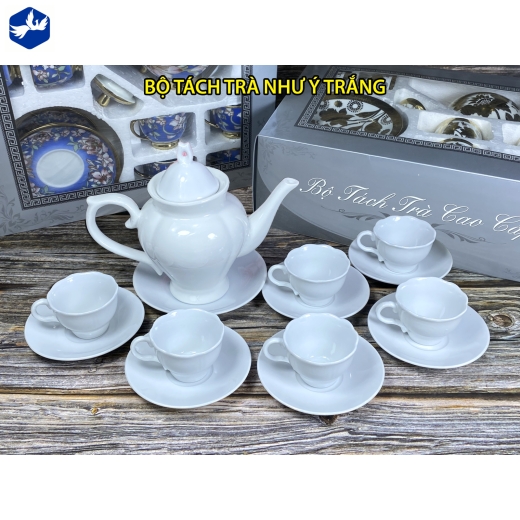 bộ tách trà như ý men trắng đẹp đẹp / trắng
