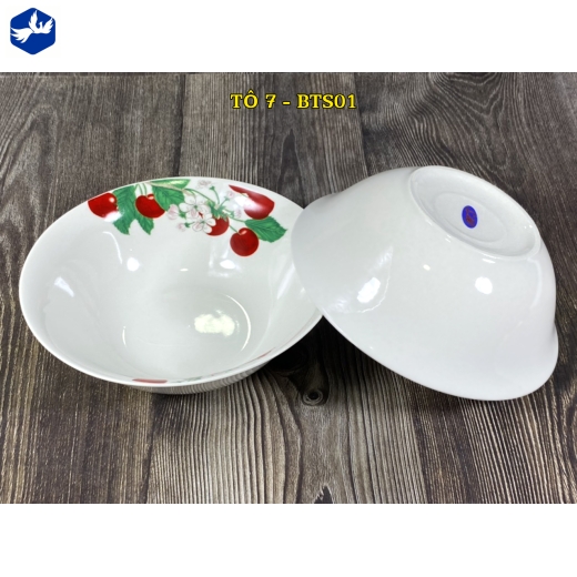tô sứ loe 7 inch - quả chery đỏ đẹp - BTS01