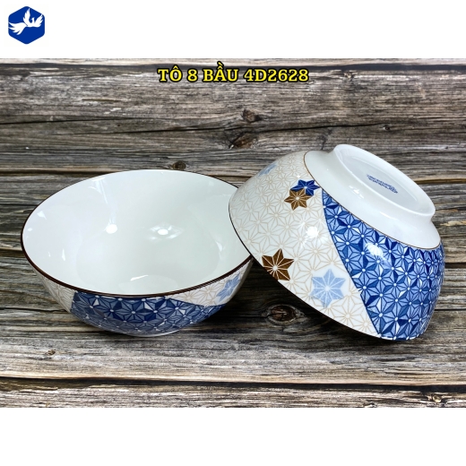 tô sứ bầu 8 inch - họa tiết 4d ngôi sao 6 cánh độc lạ - 4D2628
