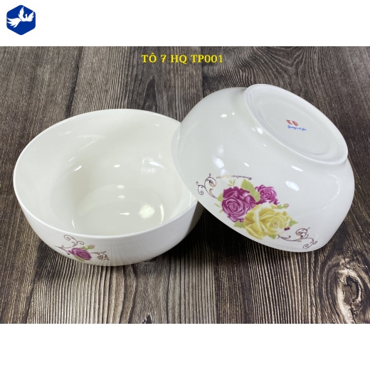 tô sứ 7 inch kiểu Hàn Quốc - hoa hồng đẹp - TP001