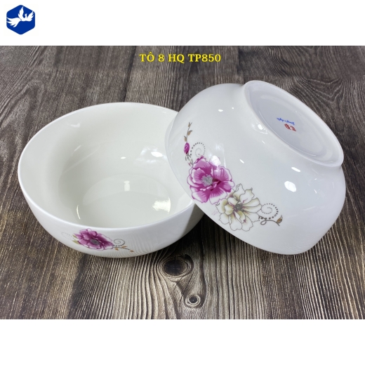 tô sứ 8 inch kiểu Hàn Quốc - hoa mẫu đơn đẹp - TP850