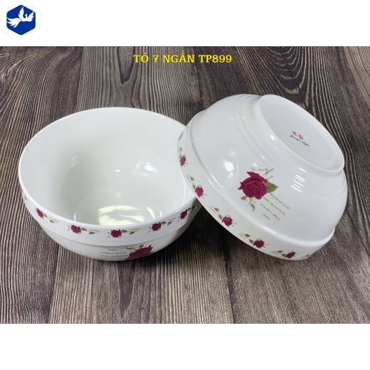tô sứ ngấn 7 inch - đóa hồng nhung đẹp - TP899