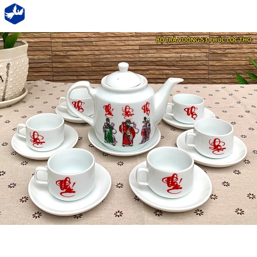 bộ tách trà vuông - PHÚC LỘC THỌ / S3