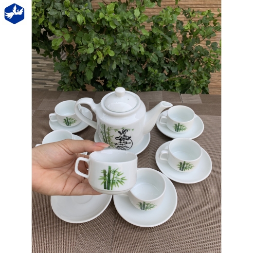 Bộ Tách Trà Trắng Mẫu Vợ Chồng Cao Cấp Dung Tích 550ML