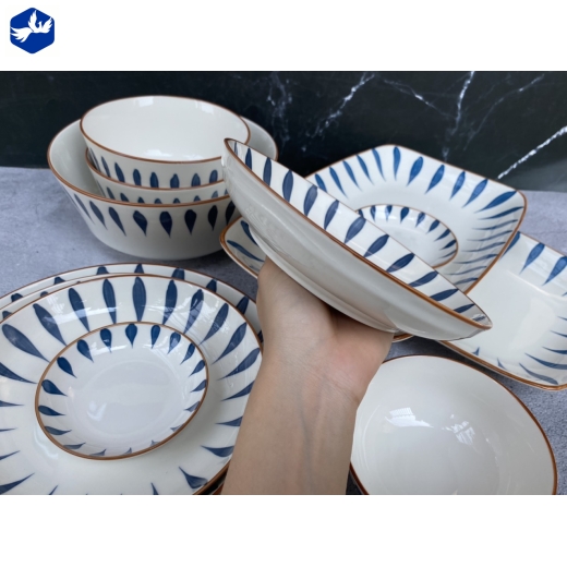 bộ bàn ăn 10 món - hoa văn 4d giọt nước độc lạ - 4d116