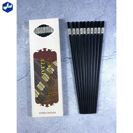 Bộ 10 Đôi Đũa Hoàng Kim Bọc Bạc Chất Liệu Hợp Kim Cao Cấp