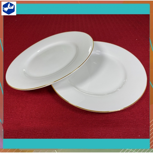 Đĩa 8 Cạn Trắng Chỉ Vàng Sứ Minh Châu