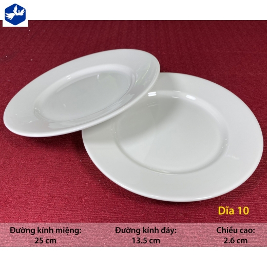 Đĩa Cạn Minh Châu 10 Cạn Trắng