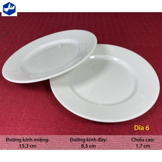 Đĩa Cạn Minh Châu 6 Cạn Trắng