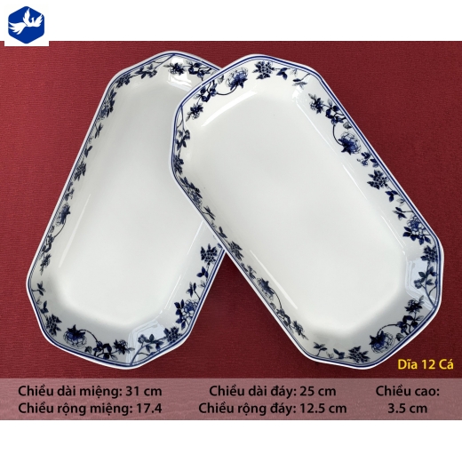 Đĩa 12 Cá Sứ Châu Âu Mã 205