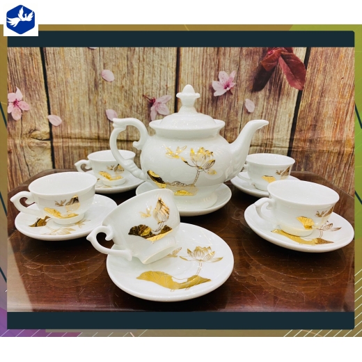 BỘ TÁCH TRÀ PHÚ QUÝ SEN KIM KHÔNG CHỈ CAO CẤP
