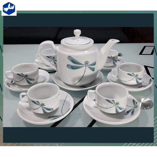 Bộ Tách Trà Vuông Họa Tiết Cao Cấp Mã 1836 Dung Tích 550ml