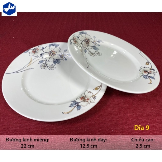 Đĩa Cạn 9 Sứ Minh Châu Hoa Cao Cấp Mã 07