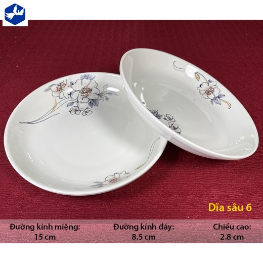 Đĩa Sâu 6 Sứ Minh Châu Hoa Cao Cấp Mã 07