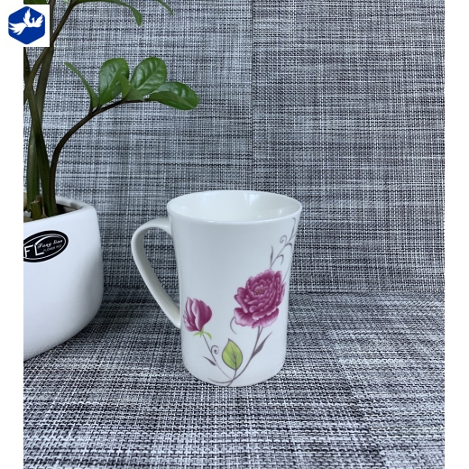 ly kiểu dáng loe hoa văn hoa mẫu đơn hồng đẹp - 889
