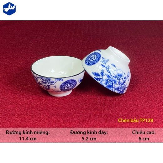 bát cơm - chùm hoa mẫu đơn xanh đẹp - TP128